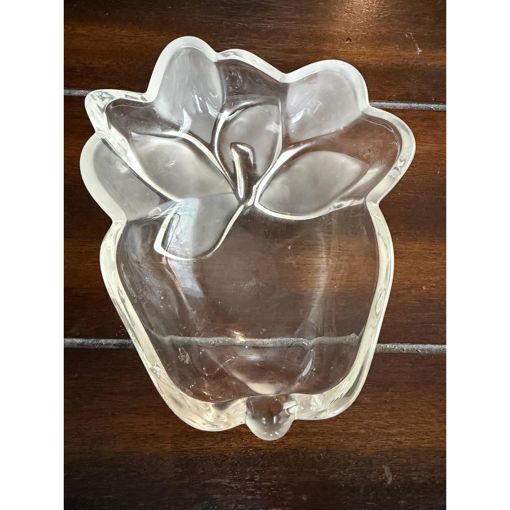 Studio Nova Capriccio 6.75" Crystal Glass Apple Shaped Bowl Germany Vintage MCM